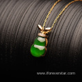 Green Color Icy Jadeite Cucurbit Pendant Charms